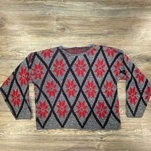 Separate Issue Vintage Christmas Sweater Diamond Floral Pattern Women's Size Med